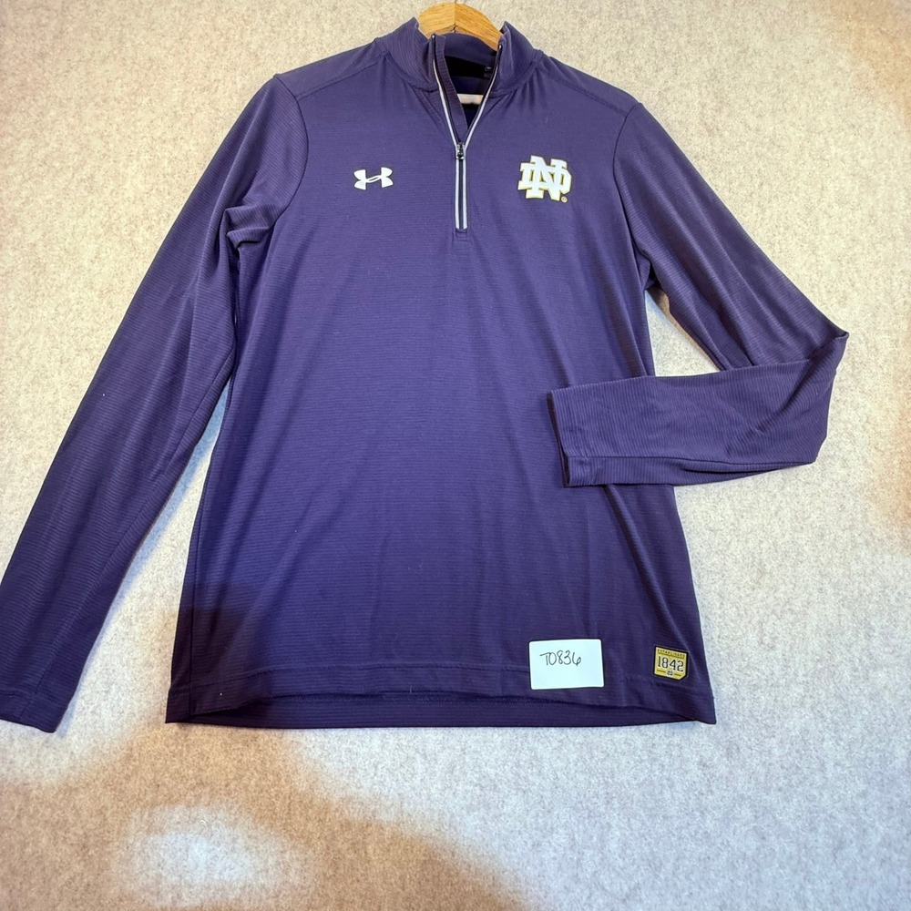 Under Armour Notre Dame Fighting Irish Threadborne HeatGear 1/4 Zip Navy Small